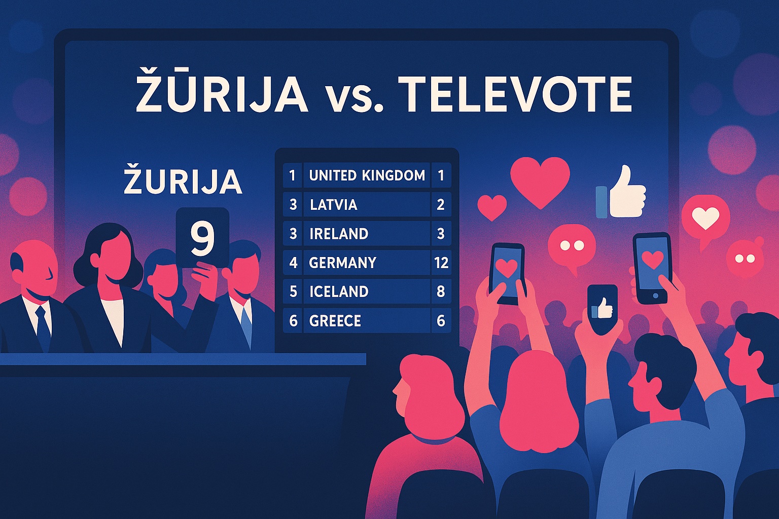 Eirovīzijas balsošanas mehānika – tele balsošana pret žūriju